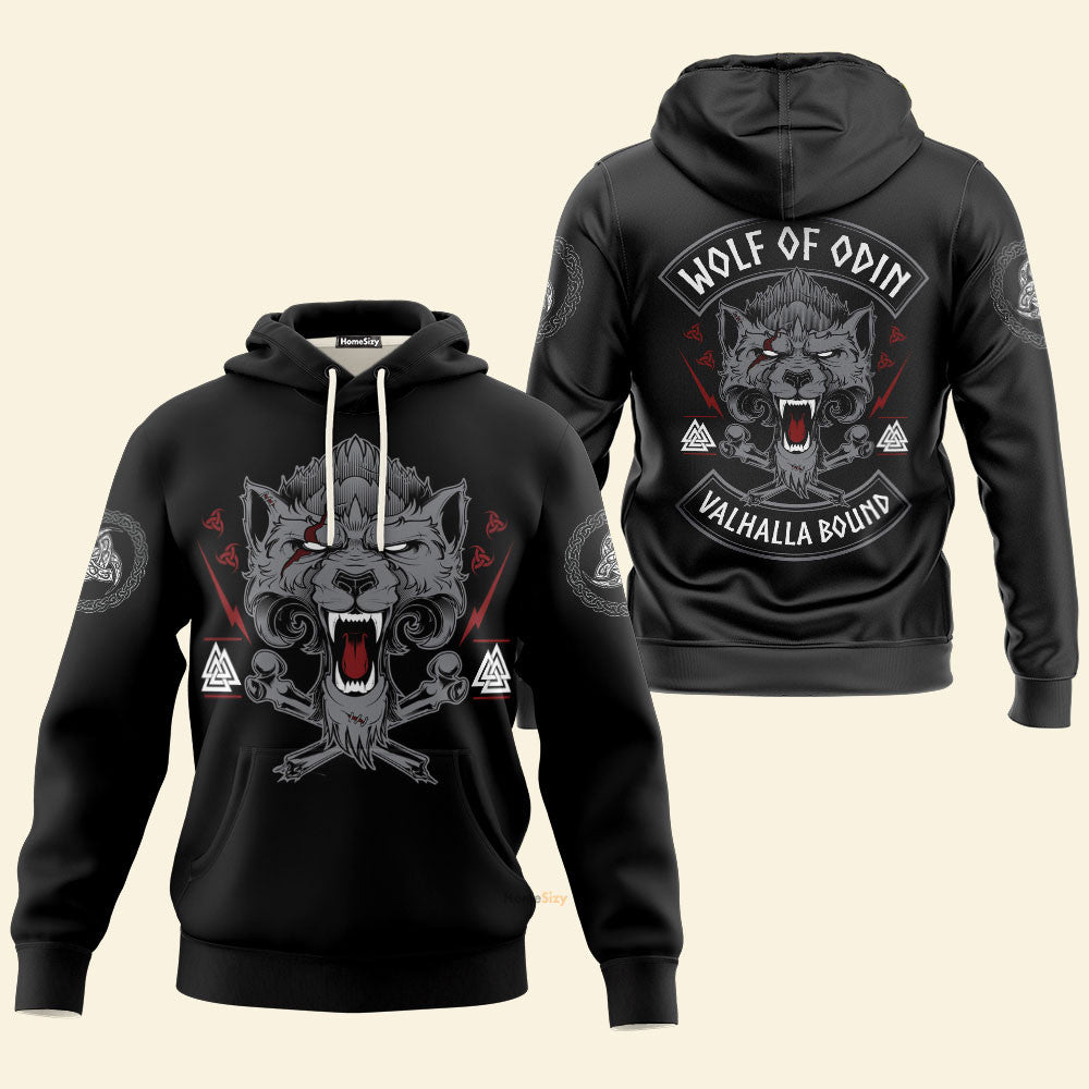 Wolf Of Odin Viking - Hoodie - Image 2