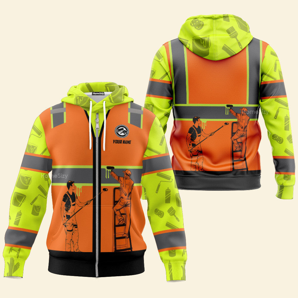 Personalized Custom Name Painter Safety Ver 2 3D - Hoodie Qt4093001 - Image 3
