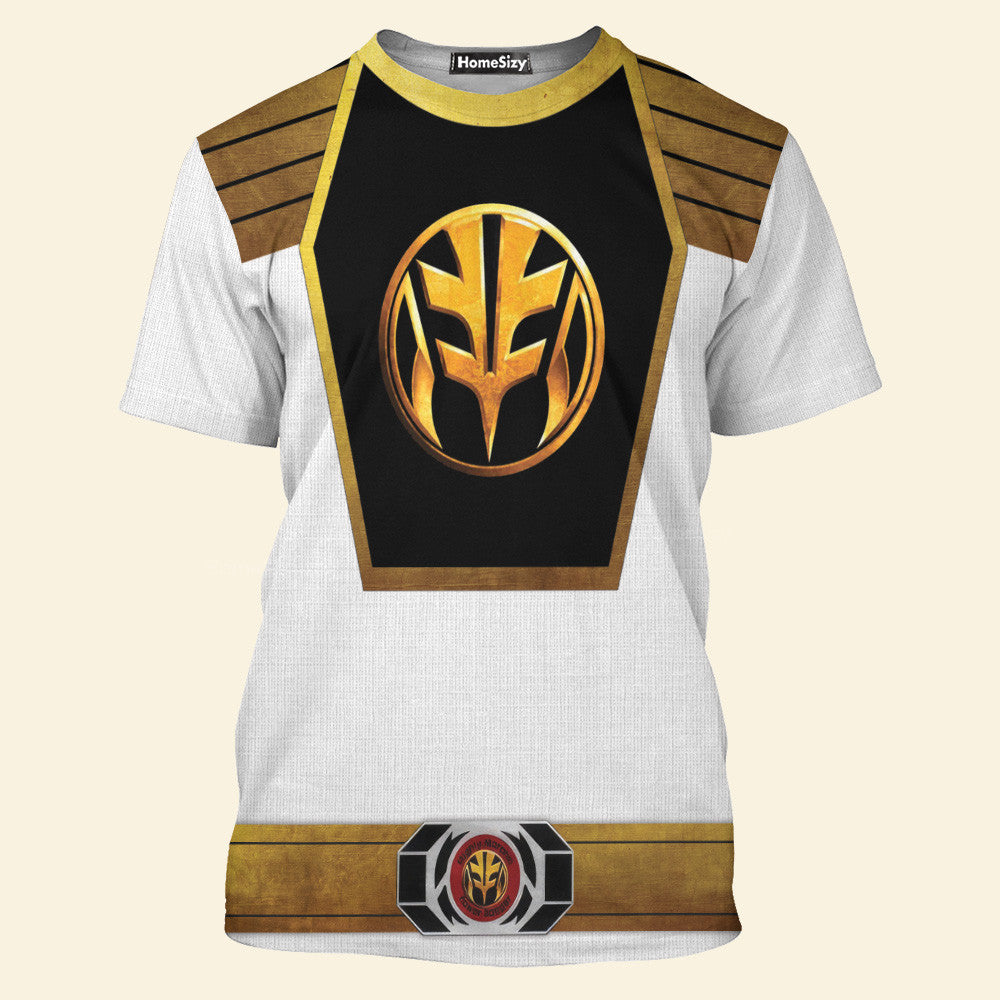 White Mighty Morphin Power Rangers V7 Cosplay Costume - 3D Hoodie Qt307467 - Image 3
