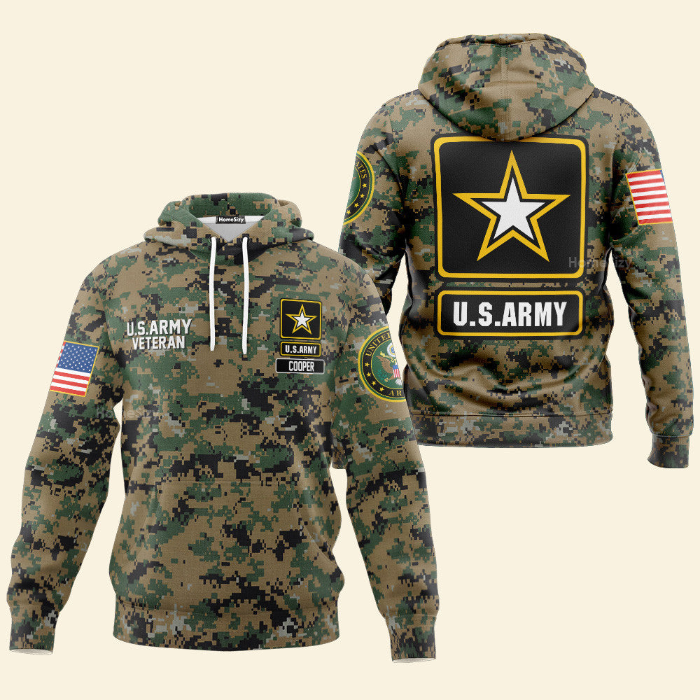 Personalized Custom Name 3D Us Army Veteran Hoodie Atp107093Hf - Image 2