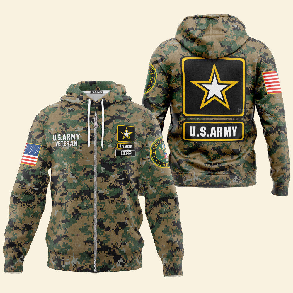 Personalized Custom Name 3D Us Army Veteran Hoodie Atp107093Hf - Image 3