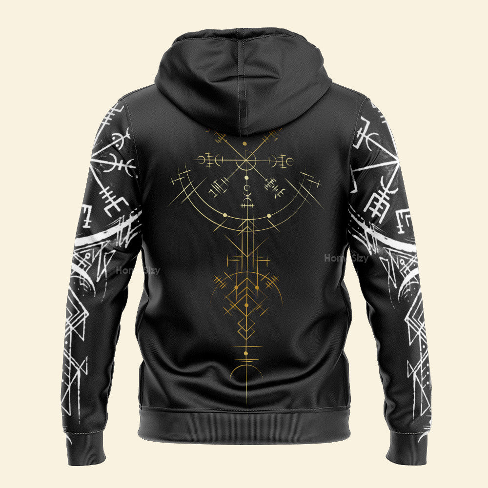 Skull Viking Till Valhalla Never Kneel - All Over Hoodie 131 Qt5020101 - Image 3