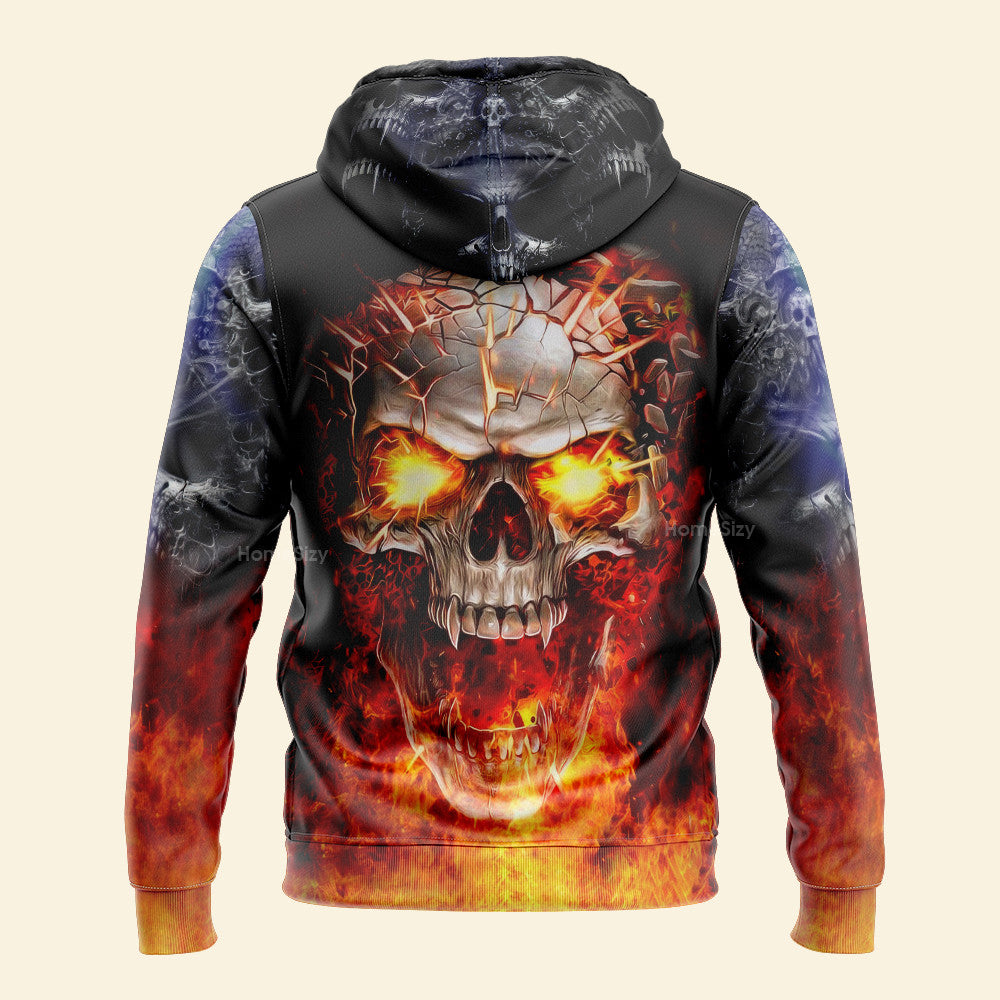 Mad Fire Skull 3D Printed Hoodie Qt5020601 - Image 2
