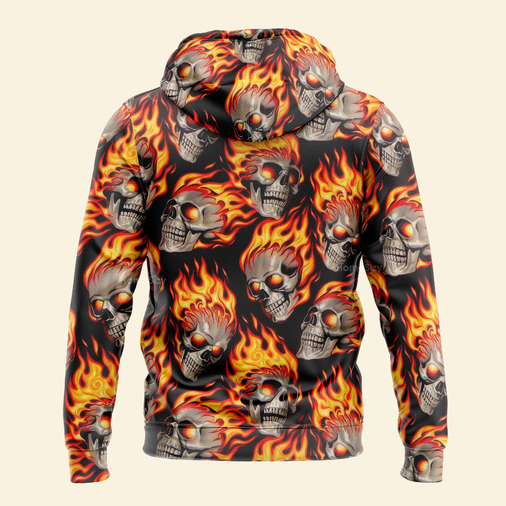 Ghost Fire Skull 3D Printed Hoodie Qt5020602 - Image 2