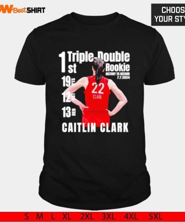 1St Triple Double Rookie Caitlin Clark Women Basketball 2024 Shirt