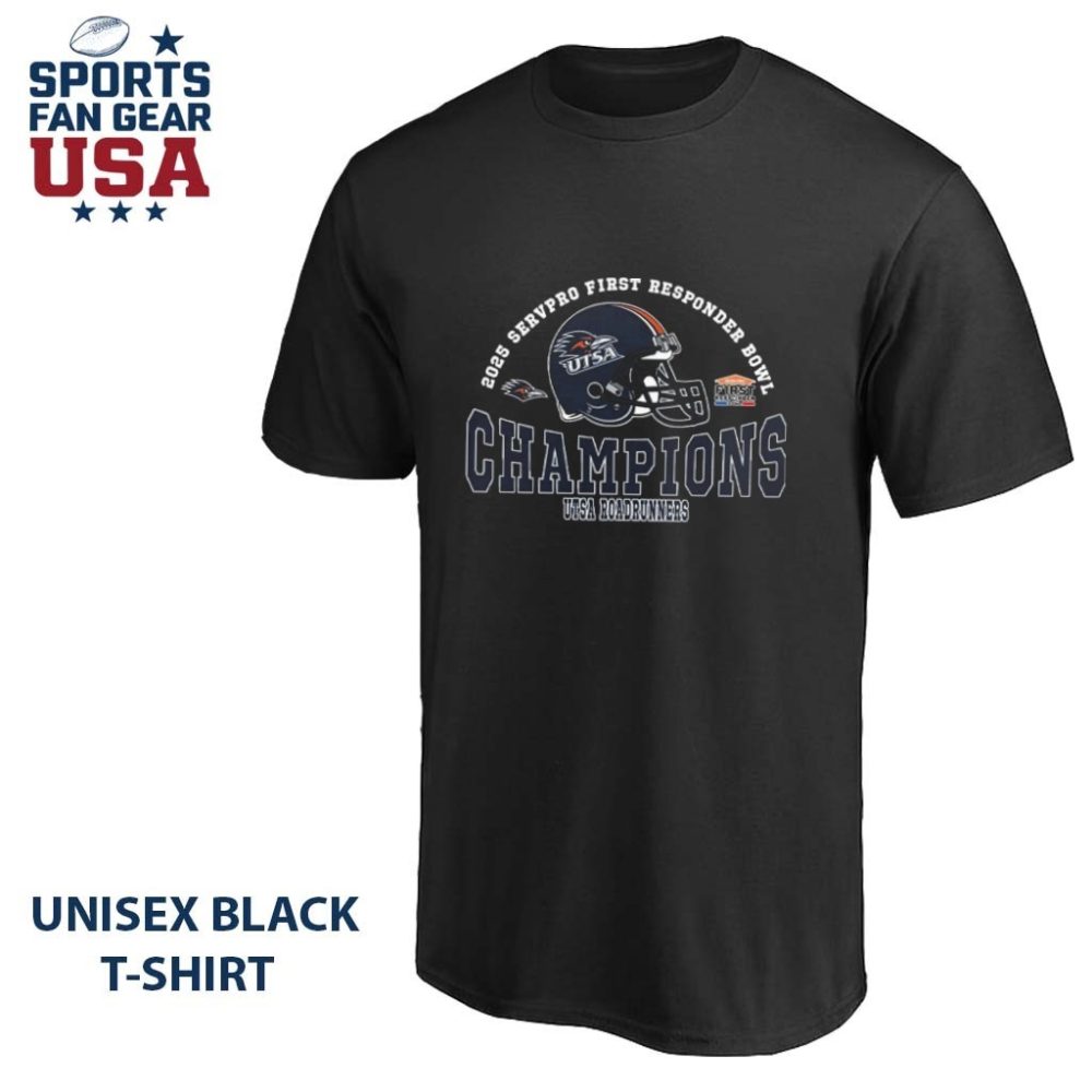 2025 First Responder Bowl December Champions Utsa Roadrunners Football Champions 2025 Servpro First Responder Bowl Helmet Shirt