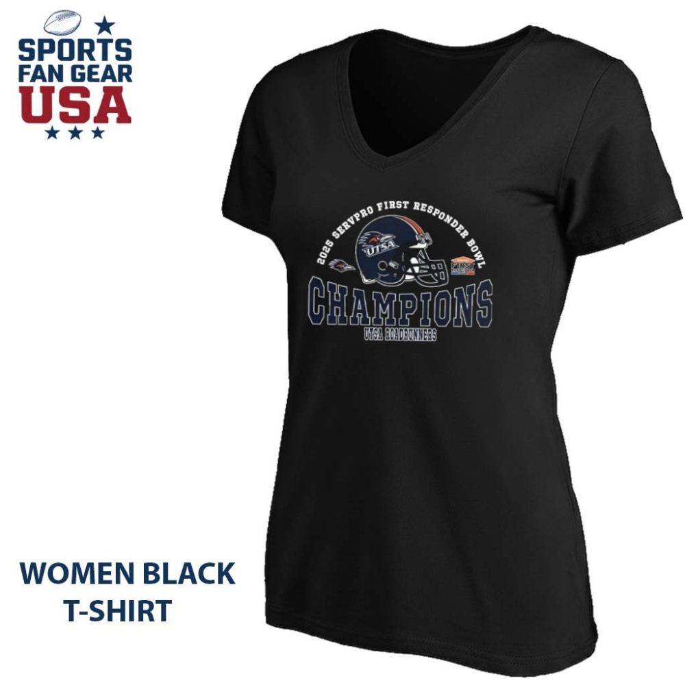 2025 First Responder Bowl December Champions Utsa Roadrunners Football Champions 2025 Servpro First Responder Bowl Helmet Shirt - Image 4