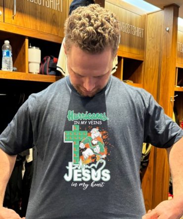 2025 Miami Hurricanes In My Veins Jesus In My Hearts Shirt