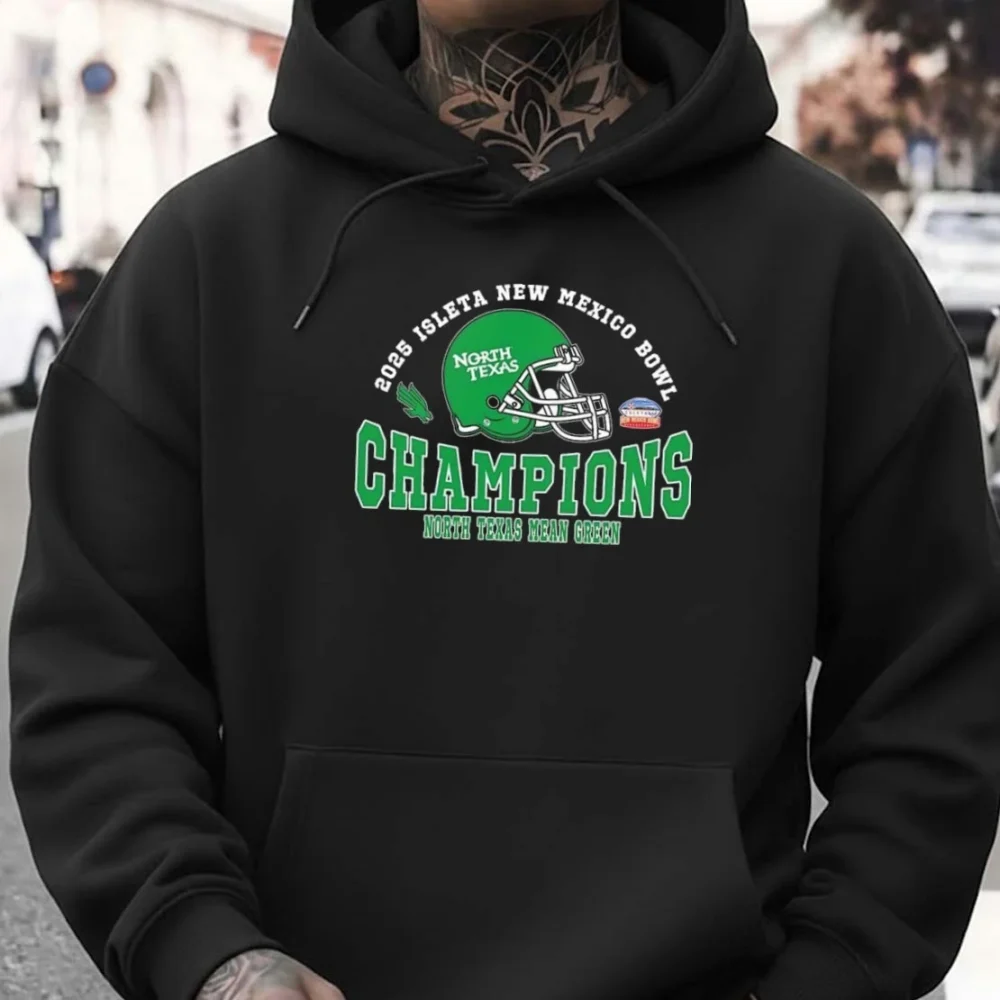 2025 New Mexico Bowl Champions North Texas Mean Green Football The Champions 2025 Isleta New Mexico Bowl Helmet T-Shirt - Image 2