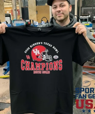 2025 Texas Bowl Champions Houston Cougars Football The Champions 2025 Kinder'S Texas Bowl Helmet T-Shirt