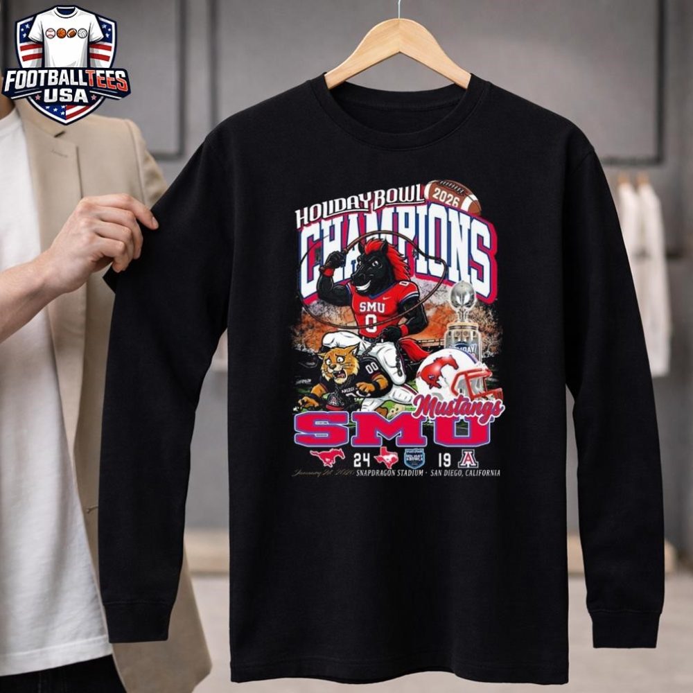2026 Holiday Bowl Champions Smu Mustangs 24-19 Score Mascot Vintage Unisex Shirt - Image 4