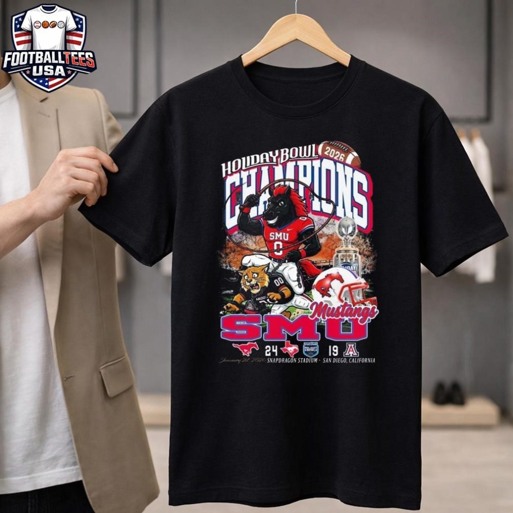 2026 Holiday Bowl Champions Smu Mustangs 24-19 Score Mascot Vintage Unisex Shirt