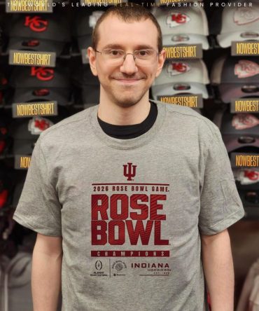2026 Rose Bowl Game Champions Indiana Hoosiers Bison Helmet 2 Sided Shirt