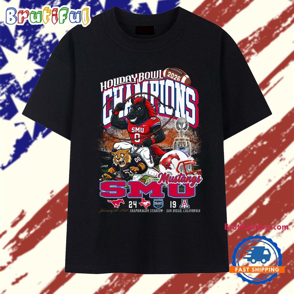 2026 Holiday Bowl Champions Smu Mustangs 24-19 Score Vintage T Shirt