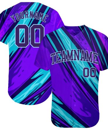 Custom 3D Pattern Design Abstract Pattern For Sport Team Authentic Baseball Jersey