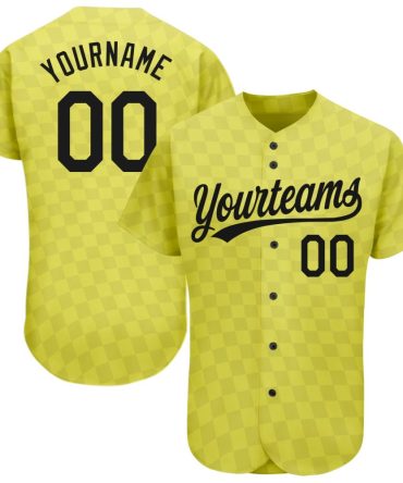 Custom Gold Black 3D Pattern Design Authentic Baseball Jersey