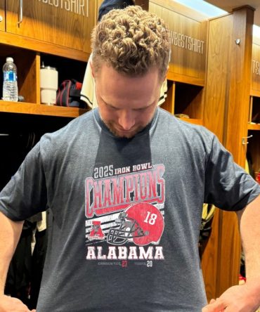 Alabama Crimson Tide 2025 Iron Bowl Champions 27-20 Score Helmet Shirt