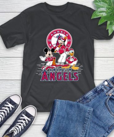 Mlb Los Angeles Angels Mickey Mouse Donald Duck Goofy Baseball T Shirt T-Shirt