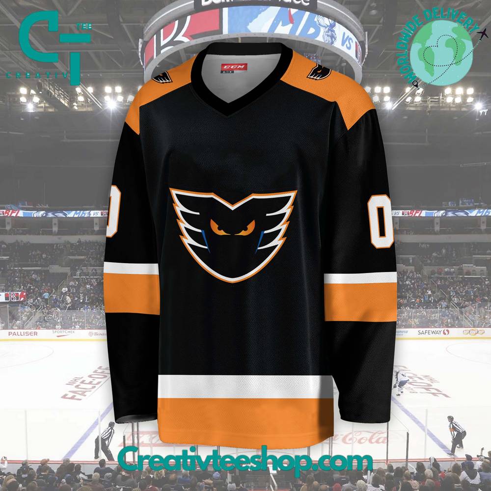 Ahl Lehigh Valley Phantoms 2024 Black Hockey Jersey - Image 2