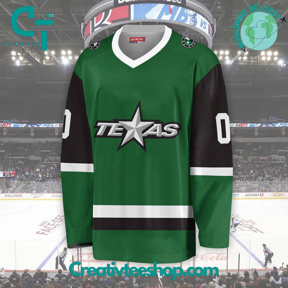 Ahl Texas Stars 2024 Green Hockey Jersey - Image 2