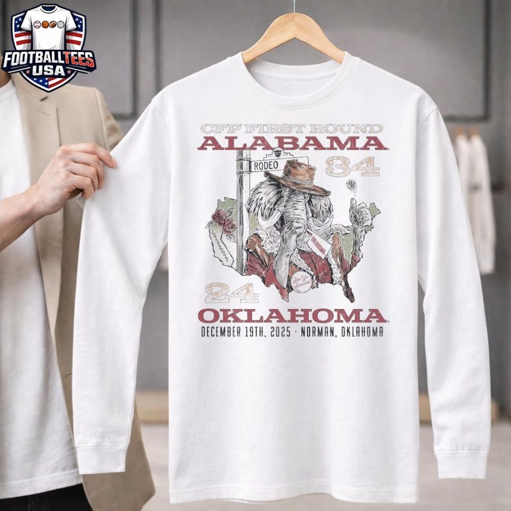 Alabama 34 24 Oklahoma Cfp First Round December 18Th 2025 Norman Oklahoma Unisex Shirt - Image 3