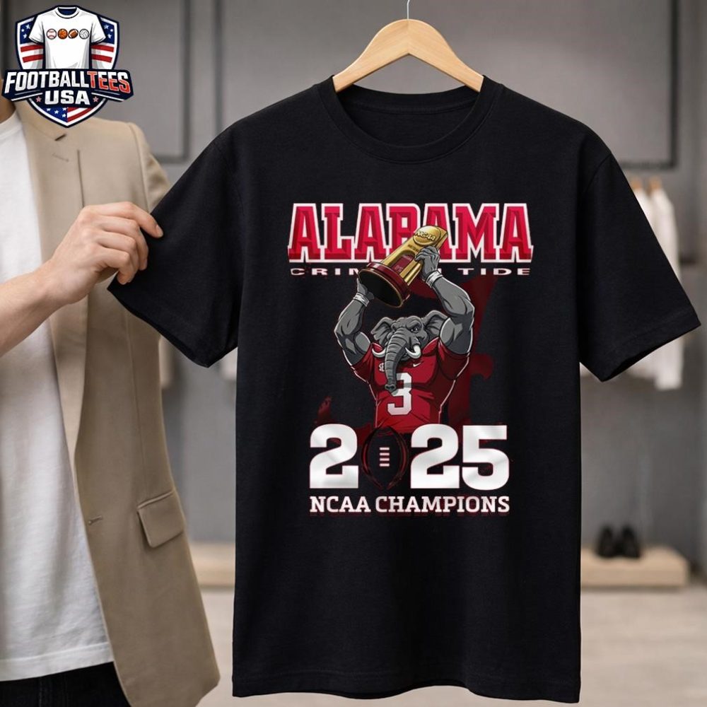 Alabama Crimson Tide 2025 Ncaa Champions Mascot Trophy Unisex Shirt