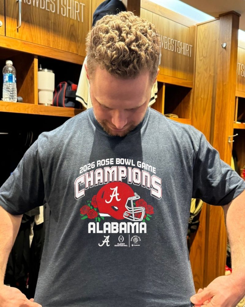 Alabama Crimson Tide 2026 Cfp Rose Bowl Champions Helmet Shirt