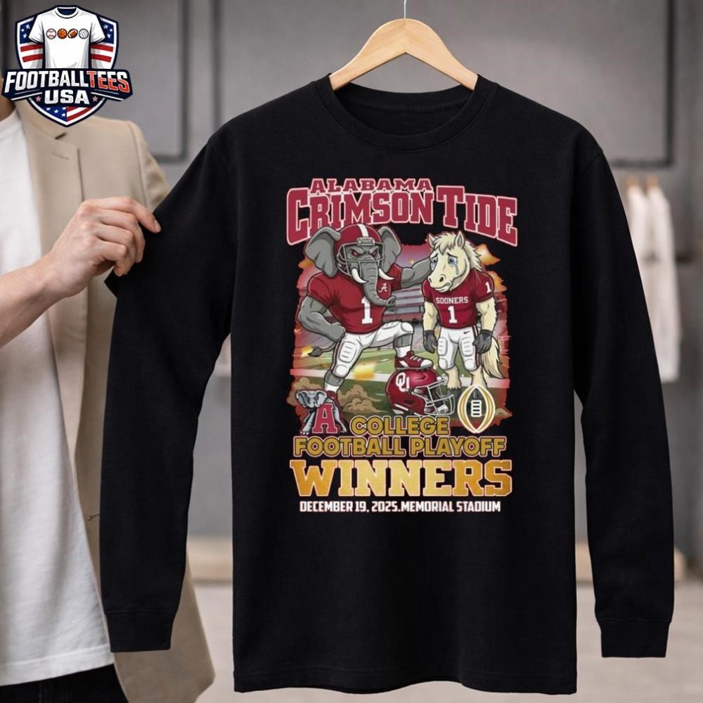 Alabama Crimson Tide College Football Playoff Winners Dec 19 2025 Memorial Stadium Mascot T-Shirt - Image 4