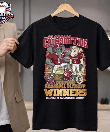 Alabama Crimson Tide College Football Playoff Winners Dec 19 2025 Memorial Stadium Mascot T-Shirt
