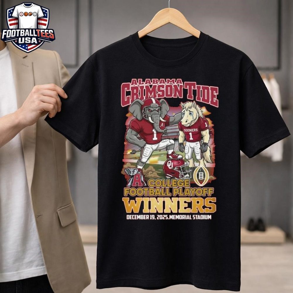 Alabama Crimson Tide College Football Playoff Winners Dec 19 2025 Memorial Stadium Mascot T-Shirt