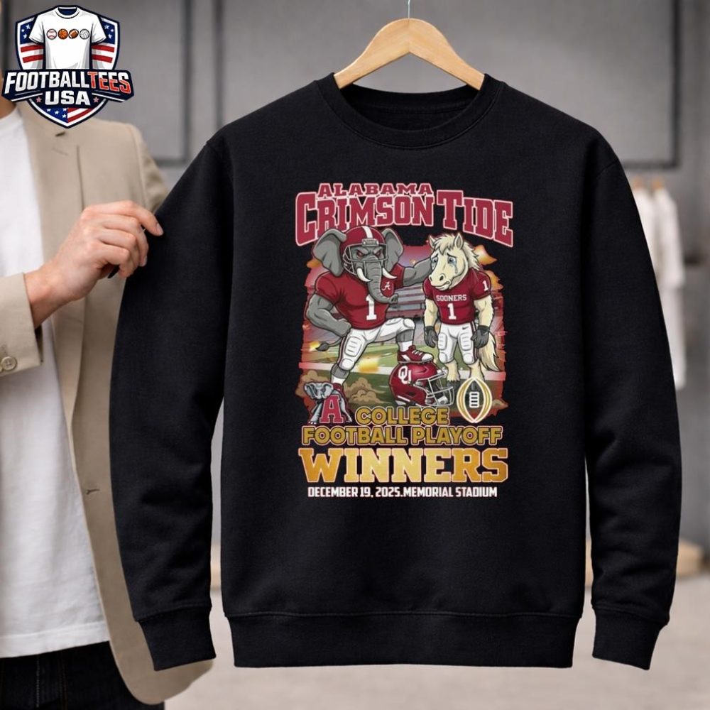 Alabama Crimson Tide College Football Playoff Winners Dec 19 2025 Memorial Stadium Mascot T-Shirt - Image 2