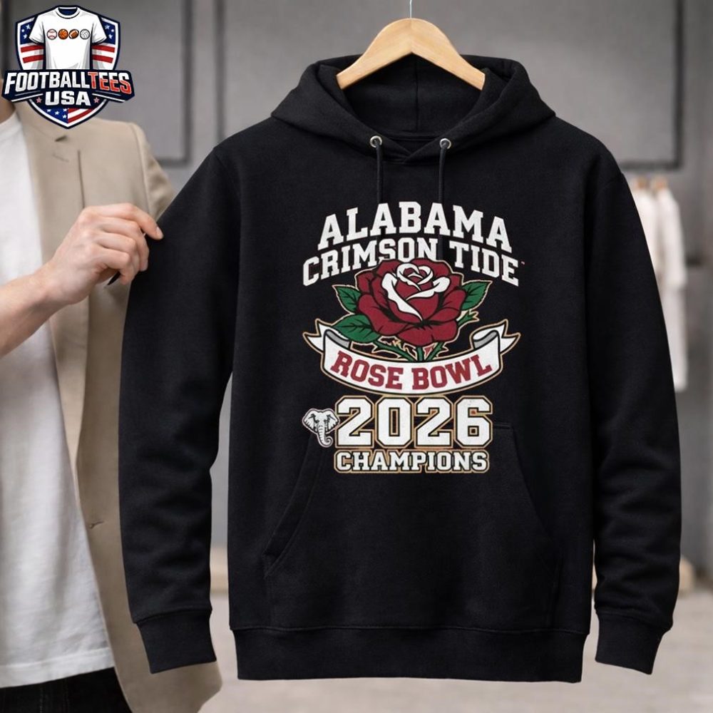 Alabama Crimson Tide Rose Bowl Champions Flower Rose 2026 T-Shirt - Image 3