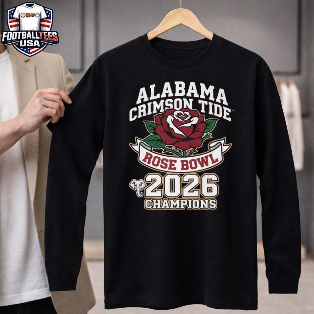 Alabama Crimson Tide Rose Bowl Champions Flower Rose 2026 T-Shirt - Image 4