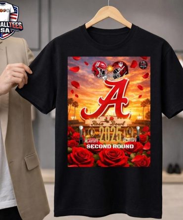 Alabama Crimson Tide Vs Indiana Hoosiers 2025 Rose Bowl Cfp Second Round Poster T-Shirt