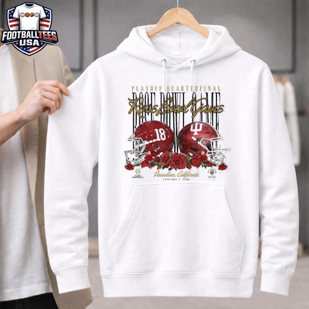 Alabama Crimson Tide Vs Indiana Hoosiers Playoff Quarterfinal Rose Bowl Games Pasadena California January 1St 2026 Helmets Shirt - Image 2