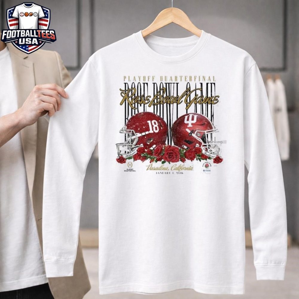 Alabama Crimson Tide Vs Indiana Hoosiers Playoff Quarterfinal Rose Bowl Games Pasadena California January 1St 2026 Helmets Shirt - Image 3