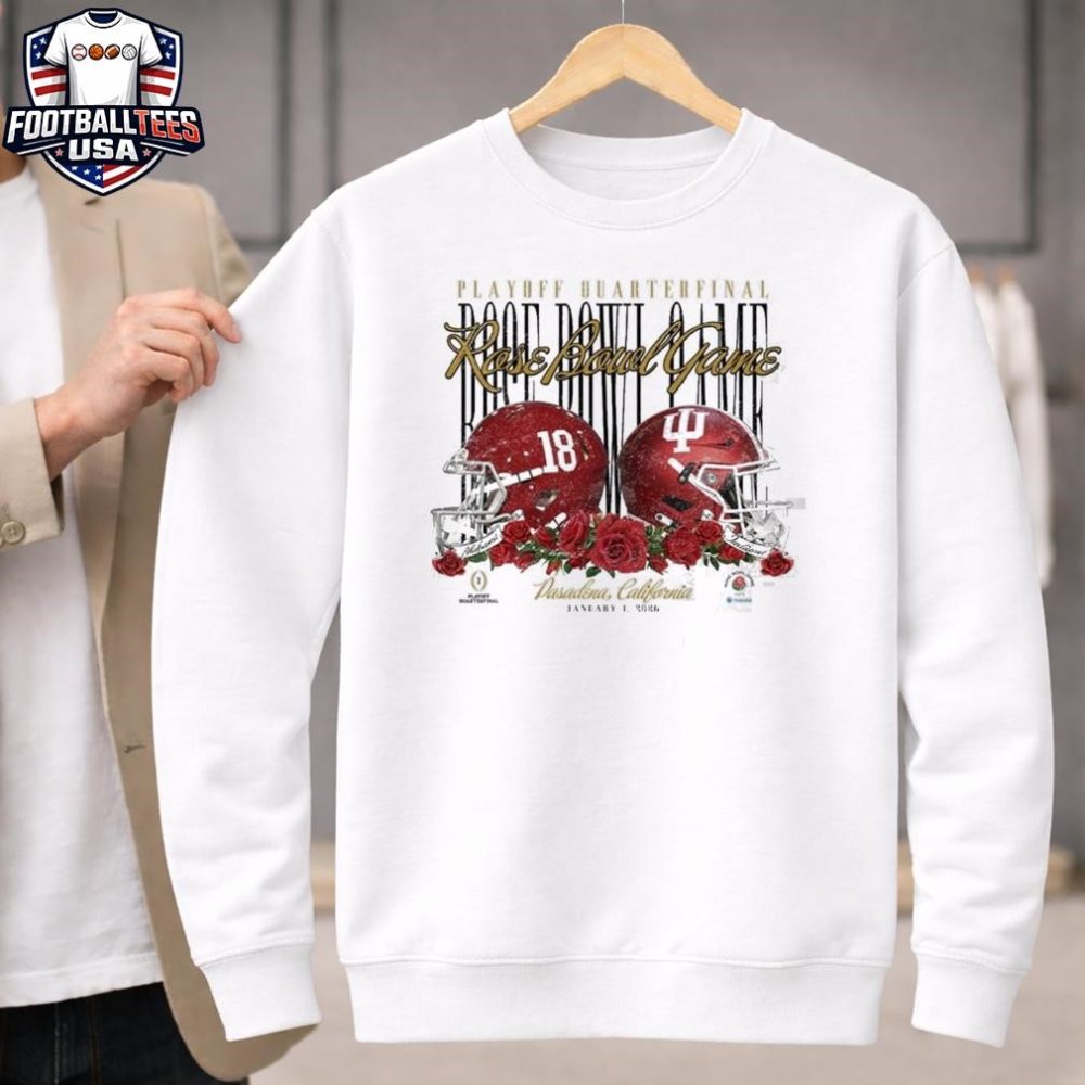 Alabama Crimson Tide Vs Indiana Hoosiers Playoff Quarterfinal Rose Bowl Games Pasadena California January 1St 2026 Helmets Shirt - Image 4