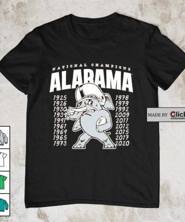 Alabama Crimson Tide Elephant Vintage Inspired Championship 1925 To 2020 Shirt