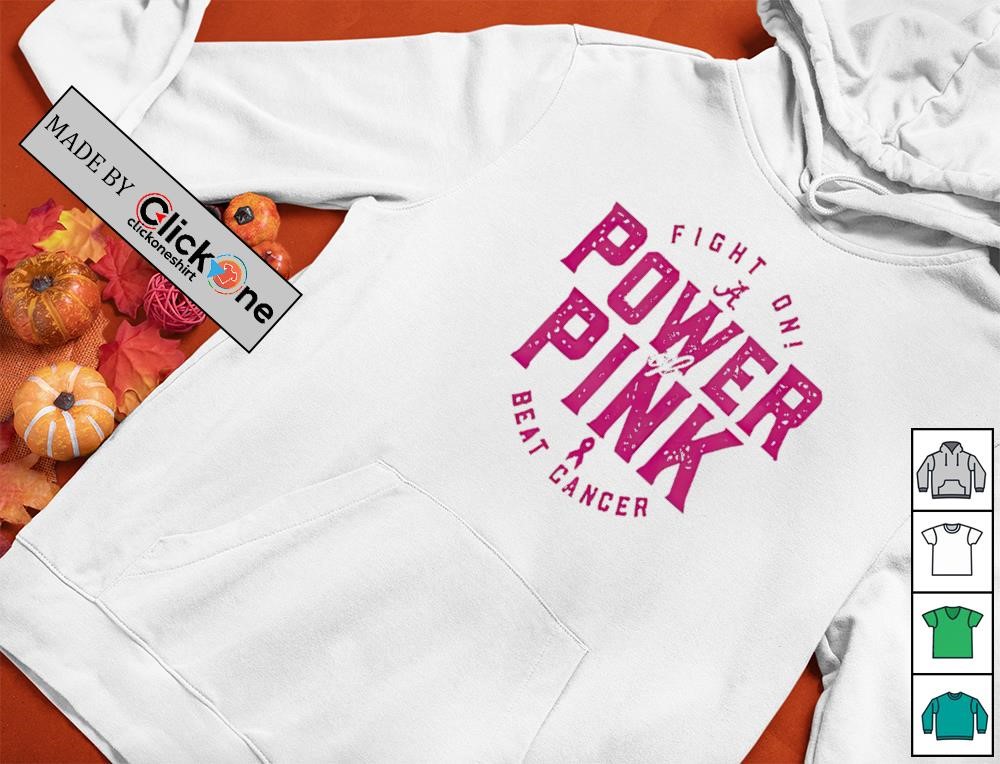 Alabama Crimson Tide Fight Oni Power Of Pink Beat Cancer Shirt - Image 2