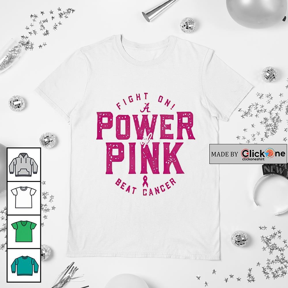 Alabama Crimson Tide Fight Oni Power Of Pink Beat Cancer Shirt