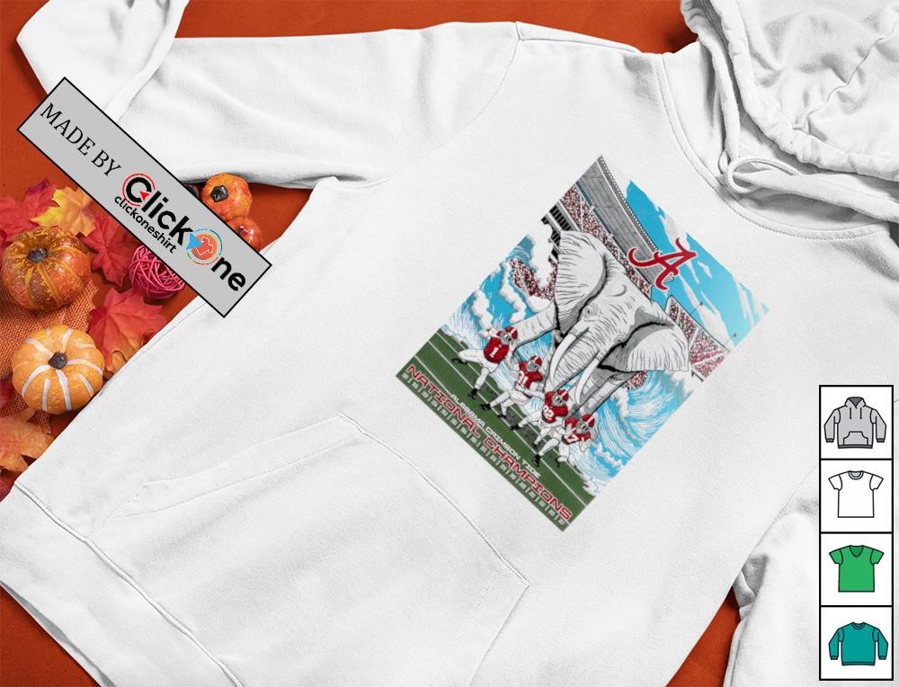 Alabama Crimson Tide National Champions 1925-2017 Elephant Shirt - Image 2