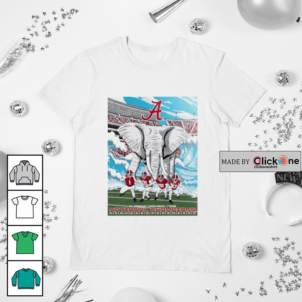 Alabama Crimson Tide National Champions 1925-2017 Elephant Shirt