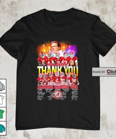 Alabama Crimson Tide Thank You Nick Saban 2007 2024 Signatures Shirt