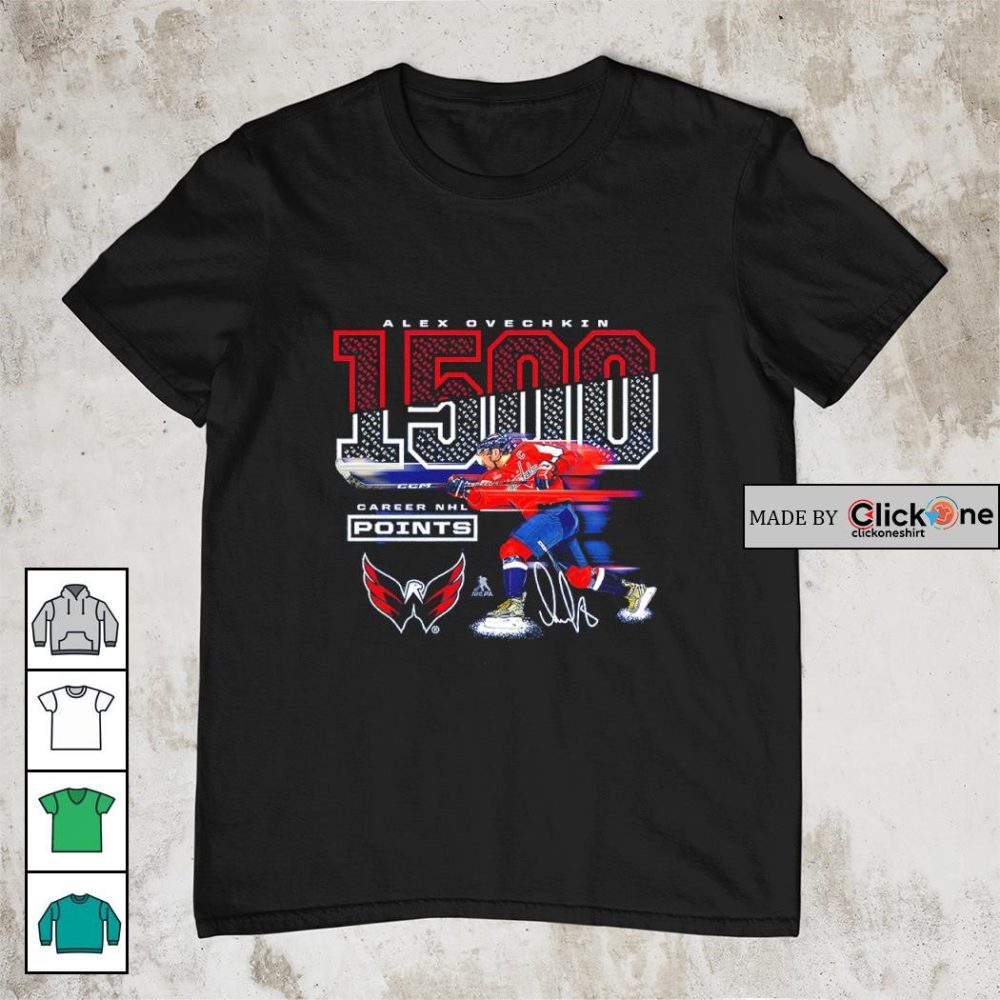 Alexander Ovechkin Washington Capitals 1500 Career Points Signature Shirt