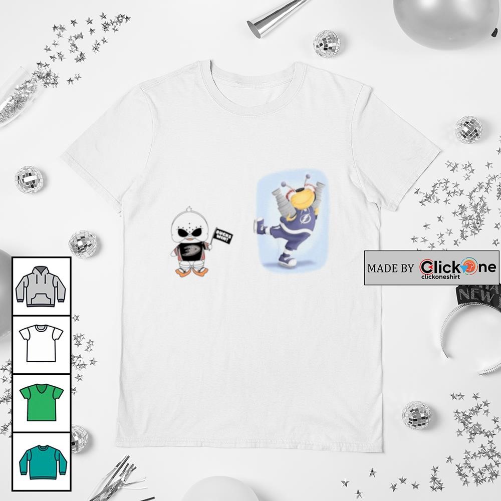 Anaheim Ducks Vs Tampa Bay Lightning Nhl 2024 Mascot Cartoon Hockey Shirt