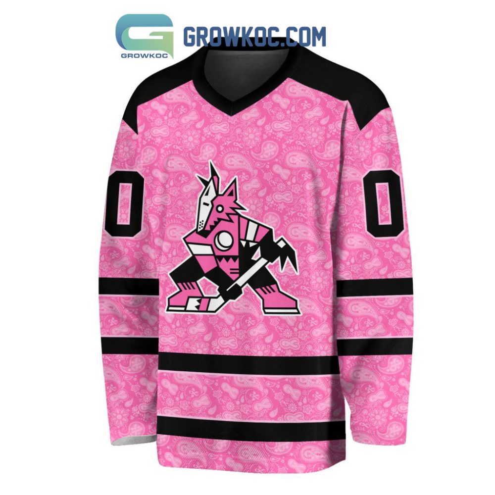 Arizona Coyotes Nhl Special Pink Breast Cancer Hockey Jersey Long Sleeve - Image 2