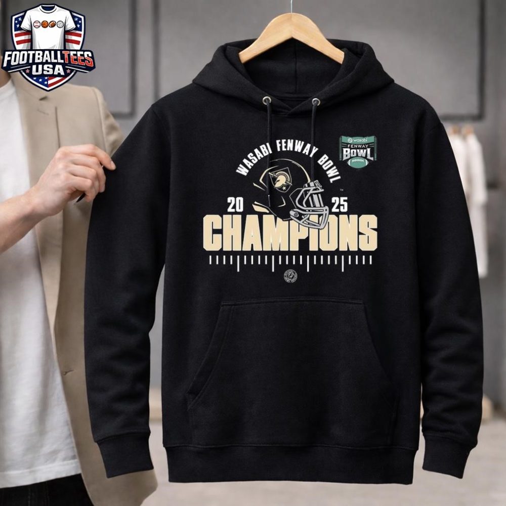 Army Black Knights 2025 Ncaa Football Wasabi Fenway Bowl Champions Helmet Logo Unisex Shirt - Image 3