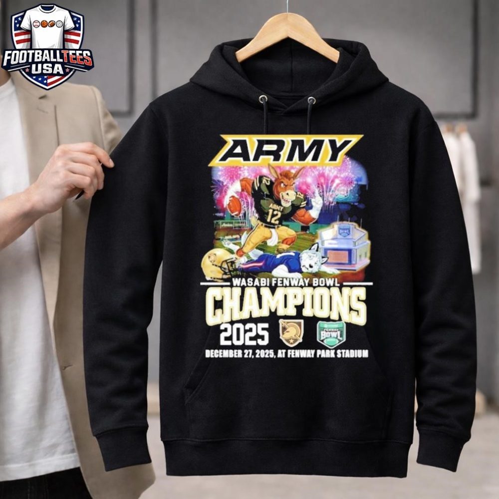Army Black Knights 2025 Wasabi Fenway Bowl Champions Football Mascot Unisex Shirt - Image 3