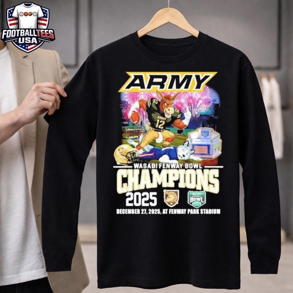Army Black Knights 2025 Wasabi Fenway Bowl Champions Football Mascot Unisex Shirt - Image 4