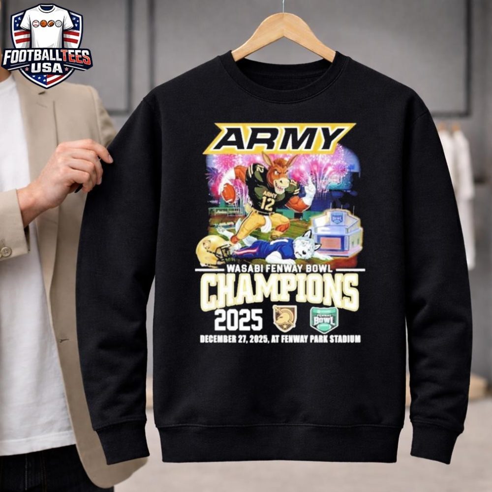 Army Black Knights 2025 Wasabi Fenway Bowl Champions Football Mascot Unisex Shirt - Image 2